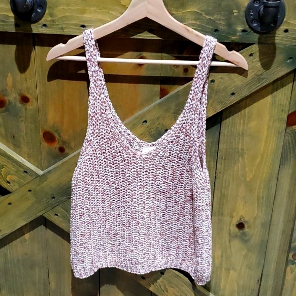HARPER HERITAGE PINK CROPPED KNIT TANK TOP SIZE MEDIUM